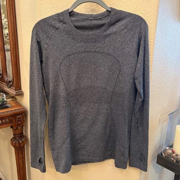 LULULEMON Women Gray Swiftly Tech Athletic Long Sleeve Top Size 12 - Picture 1 of 6
